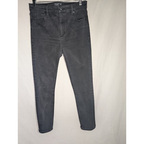 Abercrombie & Fitch Womens Simone High Rise Super Skinny Jeans Sz 8S 29 Black - Picture 1 of 7